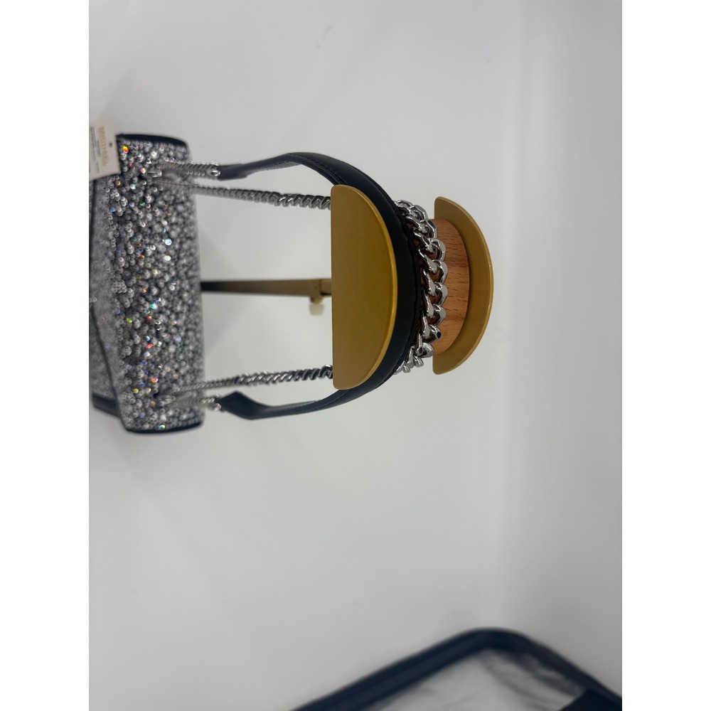MICHAEL KORS Whitney Black Studded Embellished Leather Flap Chain Shoulder Bag - Picture 5 of 8